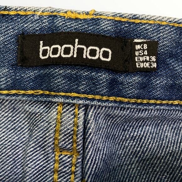 Boohoo Jeans High Waist Straight Leg Denim Women’s US 4 Blue - Picture 6 of 6